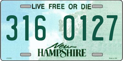 NH license plate 3160127