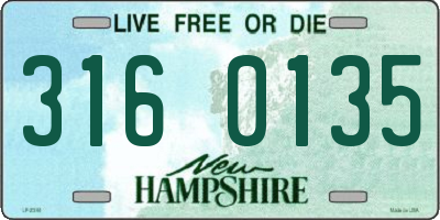 NH license plate 3160135