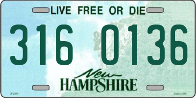 NH license plate 3160136