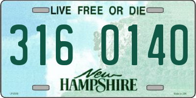 NH license plate 3160140