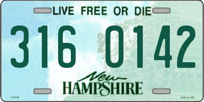 NH license plate 3160142