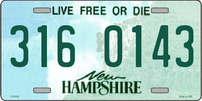NH license plate 3160143