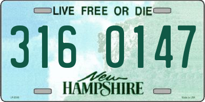NH license plate 3160147