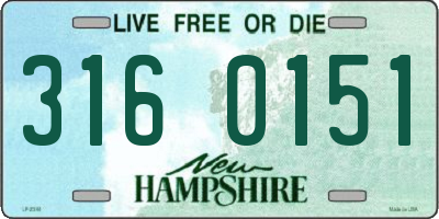 NH license plate 3160151