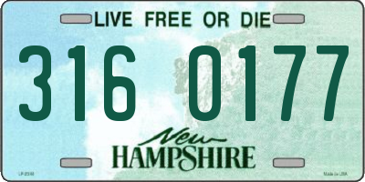 NH license plate 3160177