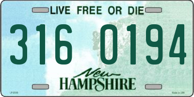 NH license plate 3160194