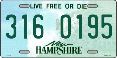 NH license plate 3160195