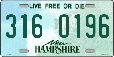 NH license plate 3160196