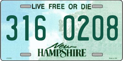NH license plate 3160208