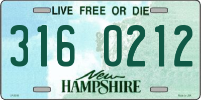 NH license plate 3160212
