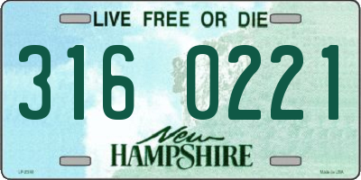NH license plate 3160221