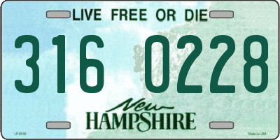 NH license plate 3160228