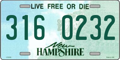 NH license plate 3160232