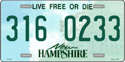 NH license plate 3160233
