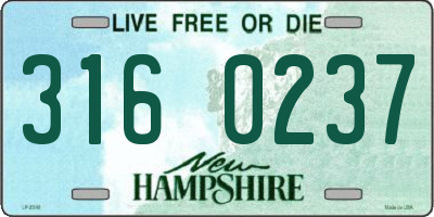 NH license plate 3160237