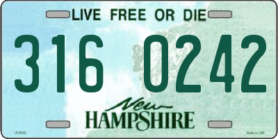NH license plate 3160242