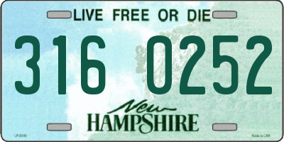 NH license plate 3160252