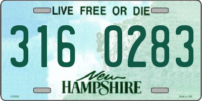 NH license plate 3160283