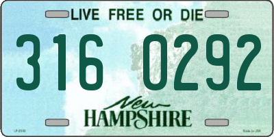 NH license plate 3160292