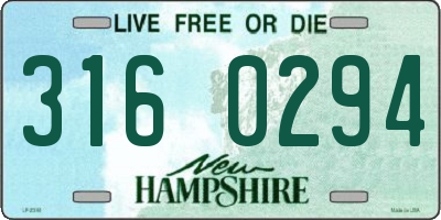 NH license plate 3160294