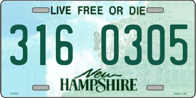 NH license plate 3160305