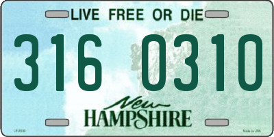 NH license plate 3160310