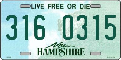 NH license plate 3160315
