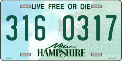 NH license plate 3160317