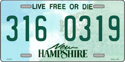 NH license plate 3160319