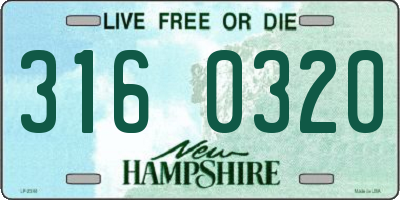 NH license plate 3160320
