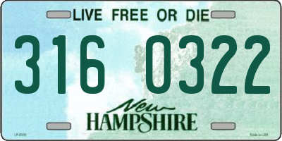 NH license plate 3160322