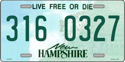NH license plate 3160327