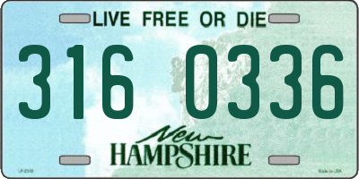 NH license plate 3160336