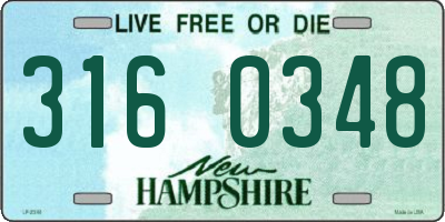 NH license plate 3160348