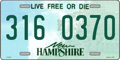 NH license plate 3160370
