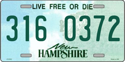 NH license plate 3160372