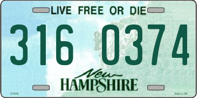 NH license plate 3160374