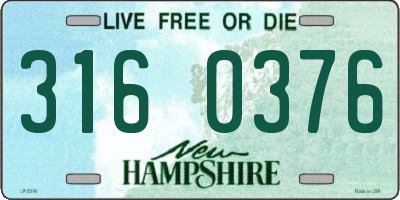 NH license plate 3160376