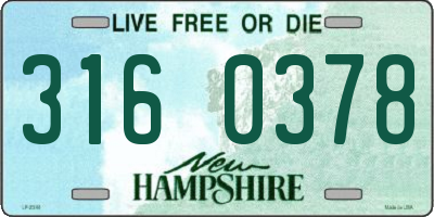 NH license plate 3160378