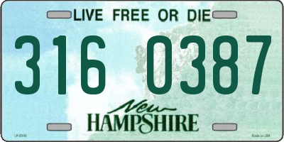 NH license plate 3160387