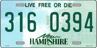 NH license plate 3160394