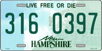 NH license plate 3160397