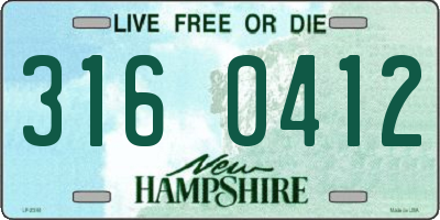 NH license plate 3160412