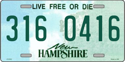 NH license plate 3160416