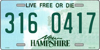 NH license plate 3160417