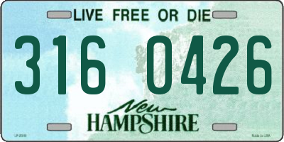NH license plate 3160426