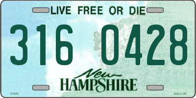 NH license plate 3160428