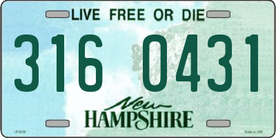 NH license plate 3160431