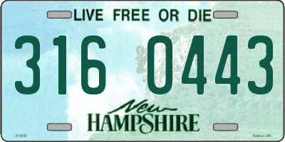NH license plate 3160443