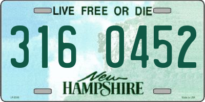 NH license plate 3160452